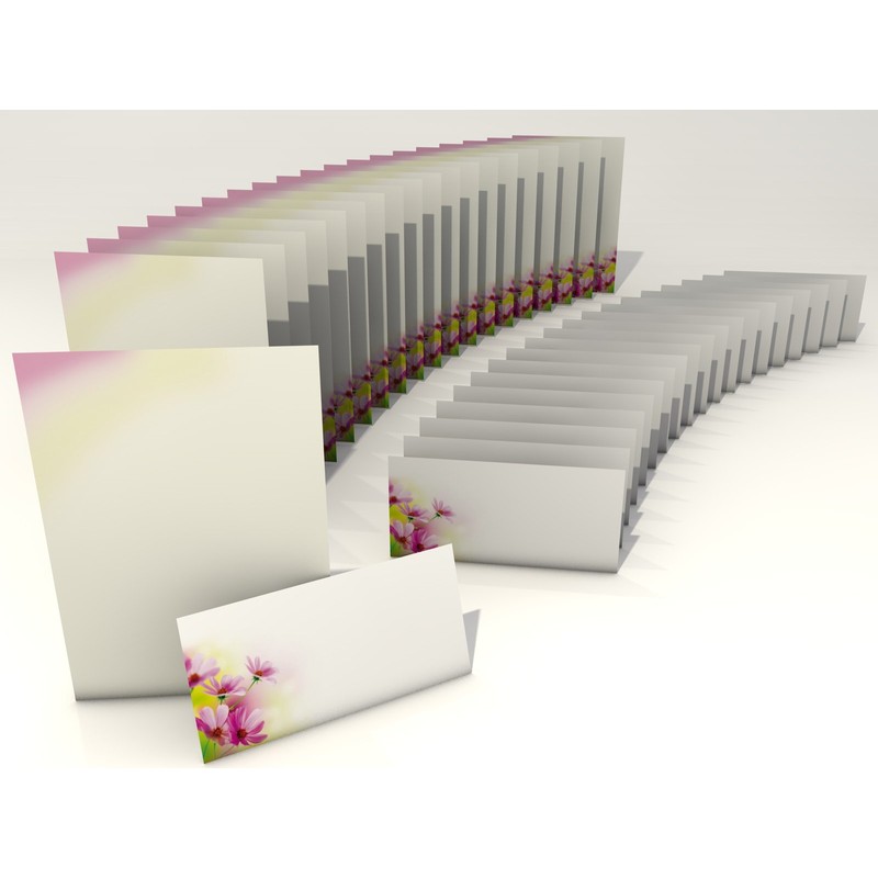 Writing Paper Set "Summer Flowers" 20 Sheets of A4 +