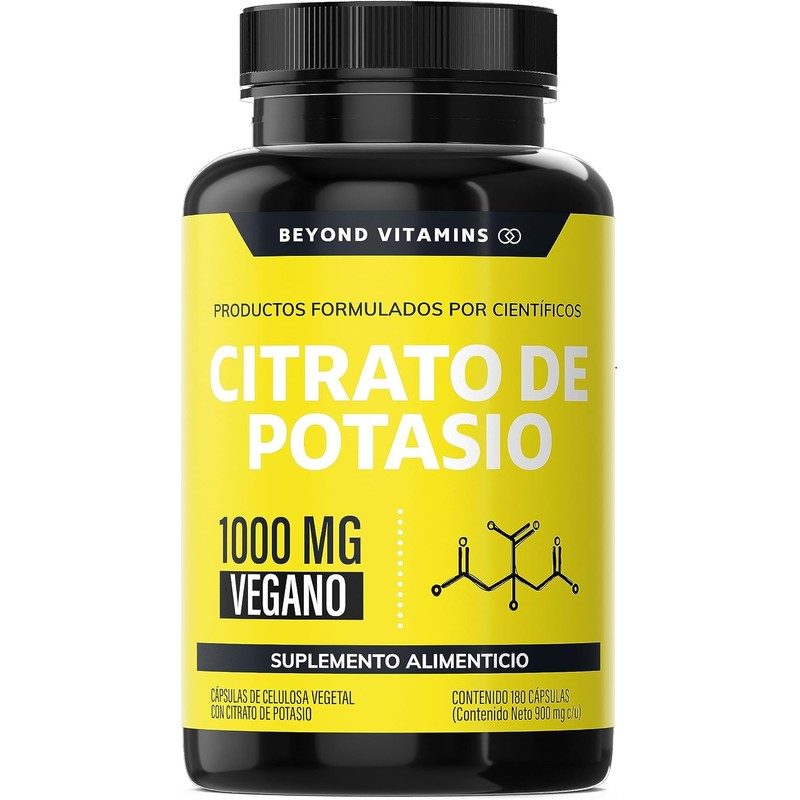 Citrato de Potasio 1000mg Adicionados con Platano en Polvo, Curcuma