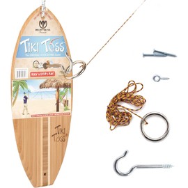 Tiki Toss Ring Toss Game for Adults - 13 Inch Surfboard Edition - Hook and Ring Game for Outdoor & Indoor Use, Gift for Husband, dad, College Boys