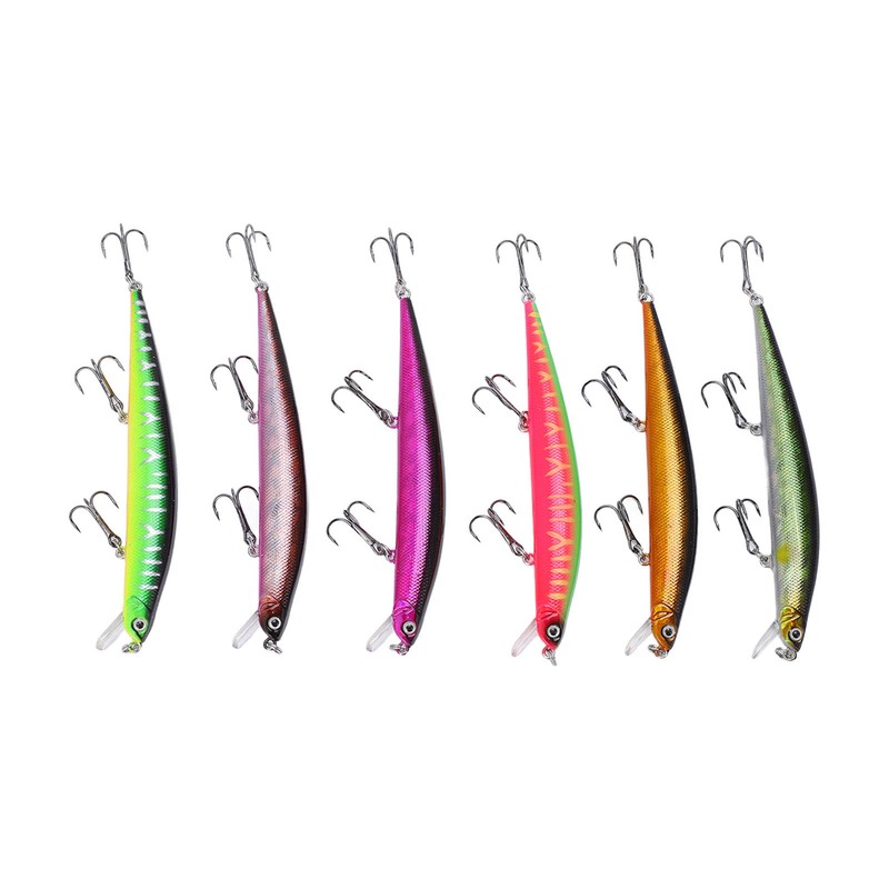 6PCS Minnow Fishing Lure Long Throw Floating Artificial Hard Bait