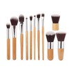 Brochas de Maquillaje Profesionales con de bambú, Bolsa de Almacenamiento
