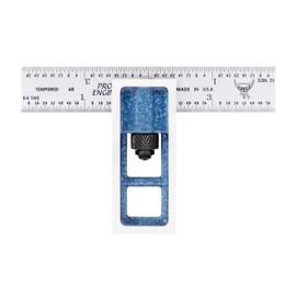PEC Precision Double Square - 4 Inch Adjustable Machinist Square,Hardened Tempered Steel Blade, Satin Chrome Finish, Graduations 1/32,1/64",1/8",1/16", Made in USA