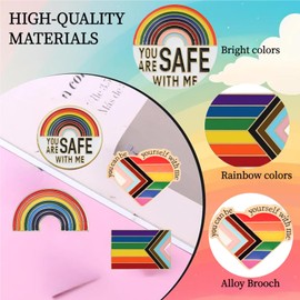 Pack of 4 Pride Pin, Rainbow Pride Pin, Rainbow Pins Set, Metal Brooch Clothing Accessories for Backpacks, Jewellery, Hats, Jacket Decoration, Funny Rainbow Accessories, 0, Metal