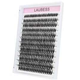 Lash Clusters LAUBESS Individual Lashes Waterproof Eyelash Clusters Mixed Tray Cluster Eyelash Extensions Soft Cluster Lashes for Beginners(40D-0.05C-9-16)