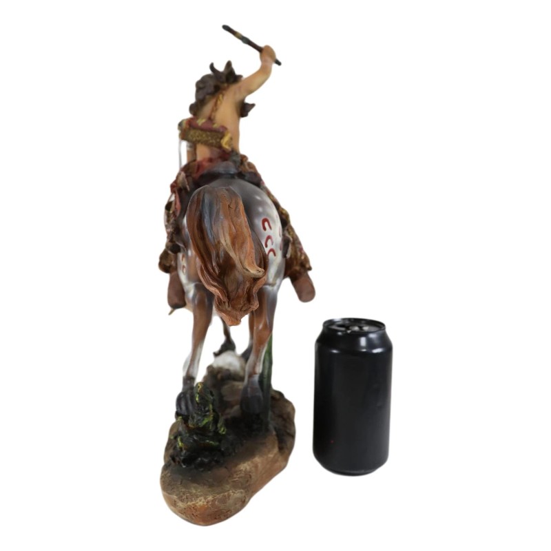 Native Indian Chief Warrior With Hand Axe Charging On Warpath