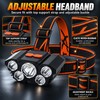 5 LED Rechargeable Headlamp, USB Charging Head Light with Adjustable