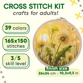 HobbyJobby Cross Stitch Kit It's time to Fly, Counted Cross Stitch Kit for Adults, Needlepoint and Embroidery Kit