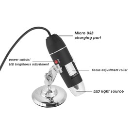 Digital Microscope WiFi USB 500X Microscope Magnifier Handheld 500X Magnification Endoscope with LED Light for Jewelry Appraisal
