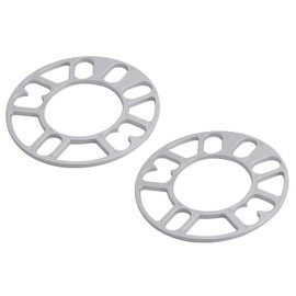 LIANHATA Set of 2 Wheel Spacers, 4 Hole and 5 Hole Compatible, Aluminum Alloy Hub Spacers, Tread Adjustment, Silver (Thickness 5mm)