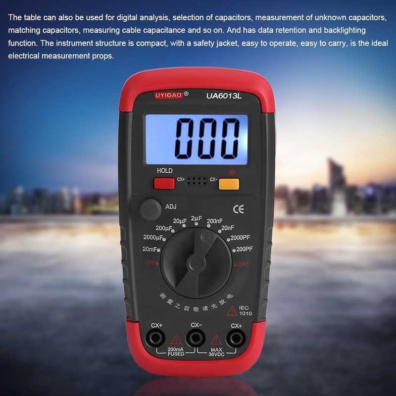 Medidor de Capacitancia Condensador de Capacitancia con Pilas Digital Tester