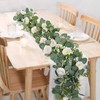 TOCHGREEN 2 Pack 13Ft Artificial Eucalyptus Flower Garland with White