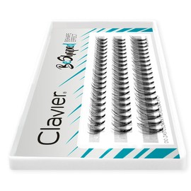 Clavier False Eyelashes in Tufts B-Curl | 10 Eyelashes in a Tuft | Various Lengths from 6 to 14 mm | Natural Looking, for a Multidimensional Effect (8-10-12 mm)