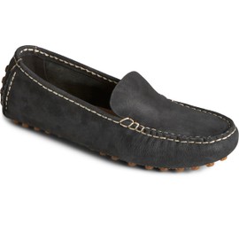 Sperry Ladies Footwear Women's Port Driving MOC Moccasin, Black Leather, 9.5