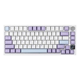 Ajazz AK820 Pro 75% Compact Mechanical Keyboard with TFT Screen and Wireless/Wired Connectivity - Color: White Purple, Keycap Profile: OEM, Switch: Ajazz Flying Fish Switch