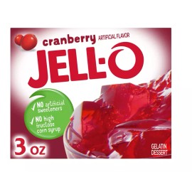 Jell-O Cranberry Gelatin Dessert Mix, 3 oz Box