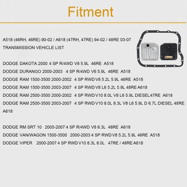 8Pcs For Dodg e 42RE Transmission Solenoid Valve A518 618 46re 47re Governor Pressure Sensor Solenoid Valve Filter Kit 2000-up