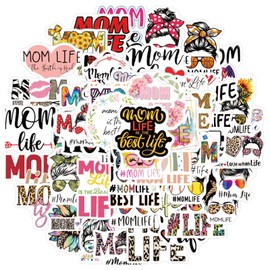 Mom's Life Stickers 50 Pcs Waterproof, Removable, Beautiful, Stylish Teen Stickers, Suitable for Boys and Girls in Water Bottles, Bicycle, Phones, Guitar, Suitcase Vinyl.