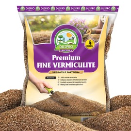 Fine Vermiculite for Gardening, Natural Soil Additive and Substrate Conditioner for Gardening, Uniform Particle Size (1-3mm), Natural Vermiculite for Plants Indoor & Outdoor (4 Quarts)
