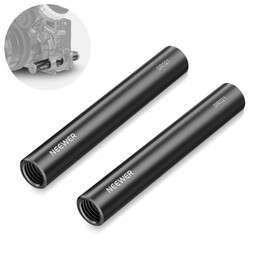 NEEWER SR021 15 mm Rod (4 Inches/10 cm Long, Pack of 2), Aluminium Alloy Extendable 15 mm Extension Rods for 15 mm LWS Rod Rail System Shoulder Rig Video Rig Base Plate