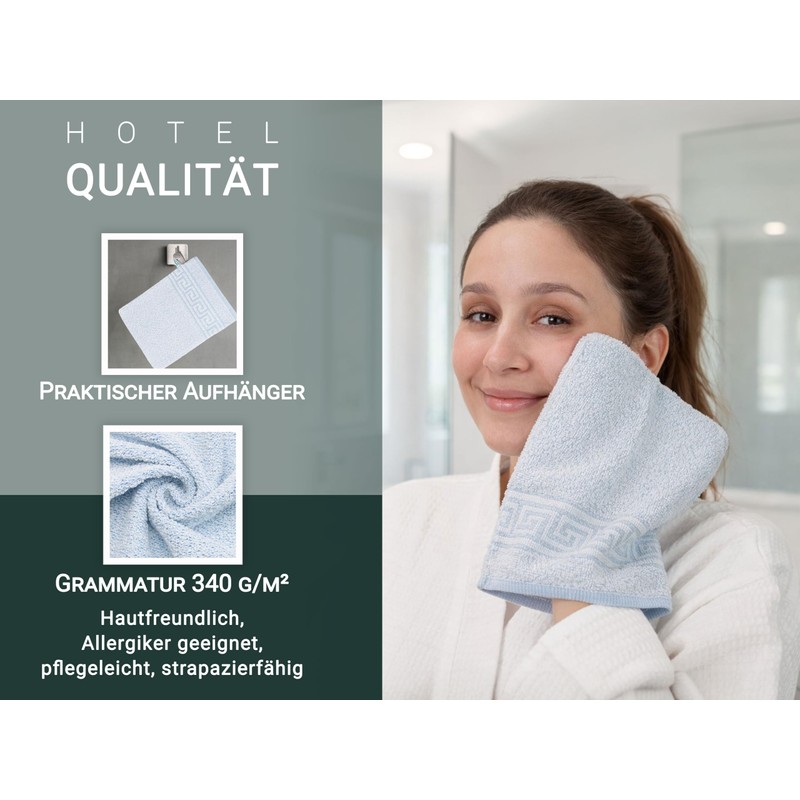 ZOLLNER Set of 20 Wash Mitts 16 x 22 cm