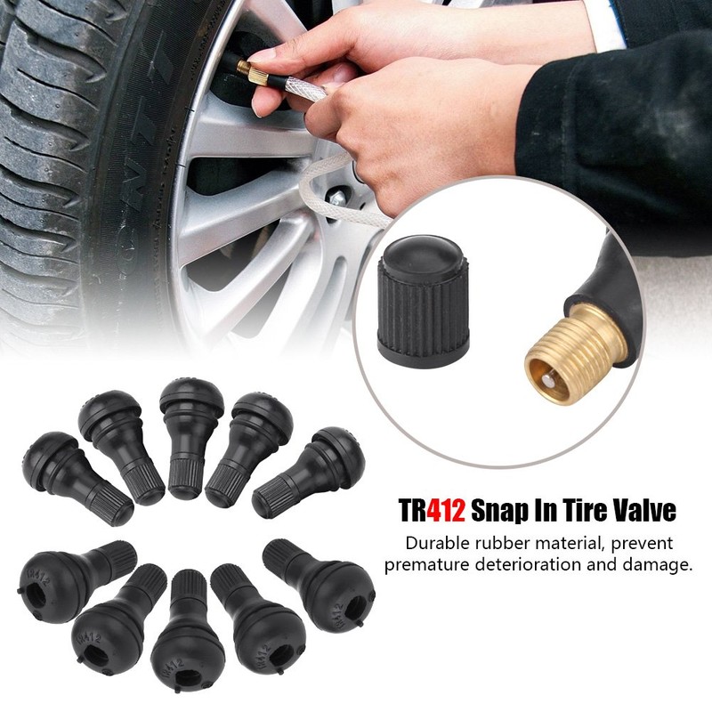 Pack of 10 Car Motorcycle Universal TR412 Locking Tyre Valve