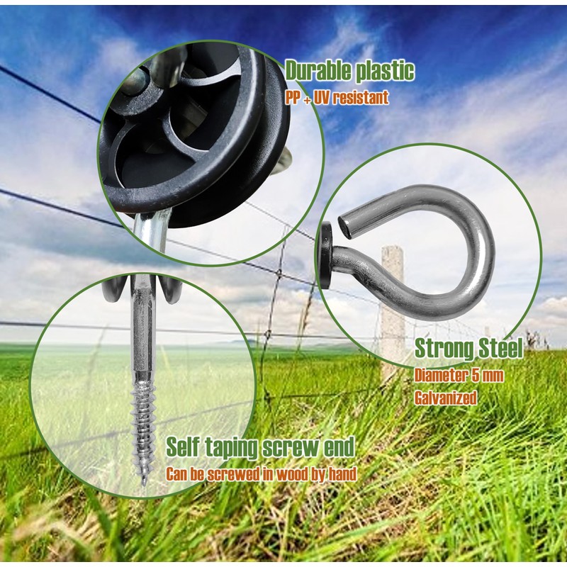 QMARK 10 Pack Electric Fence Wood Post Anchors, Wood Post