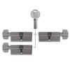 3x Knob Cylinder 70 mm Keyed Alike KD 35/35 with
