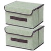 NCRGB Pack of 2 Fabric Foldable Storage Boxes with Lid,