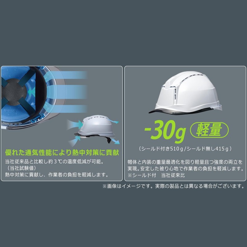 Midori Anzen SC19PCLV Helmet for Work with PC Clear Visor,