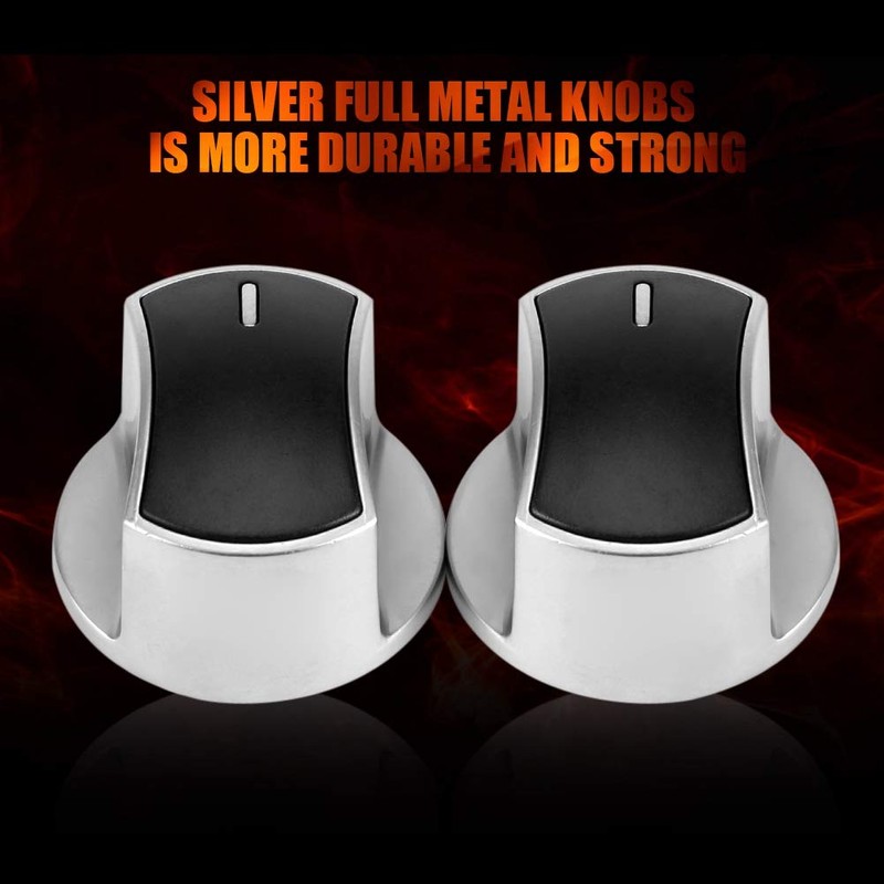 Zerodis Control Knobs Replacement, 2pcs Universal Stove Rotary Knobs Metal