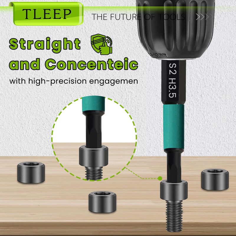 TLEEP Impact Drill Allen Key Set 50mm+90mm+150mm Long, Allen Wrench