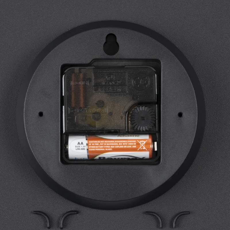 Unilux Pop Wall Clock Quartz System, Silent Ticking, Black