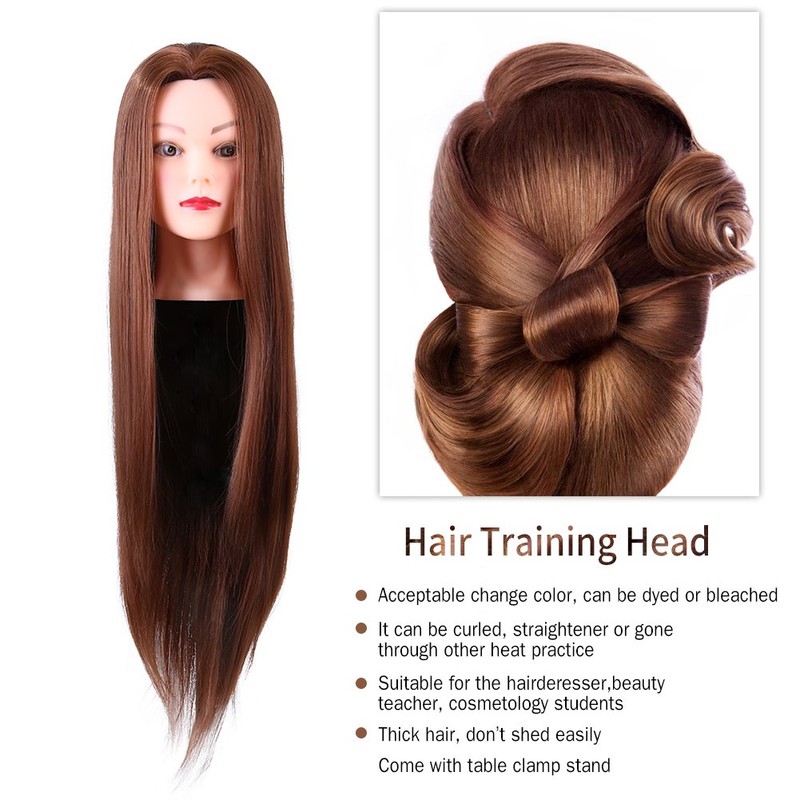Hair Training Head, Heat Resistant Mannequin Wig Cosmetology Doll Head