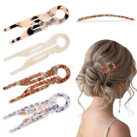 4PCS Horquillas Francesas, Broches para El Mujer, Horquilla Francesa Borde Ondulado, Horquillas para ei Cabello en Forma de U Adecuadas para Todos los Estilos de Cabello de Niñas (A)