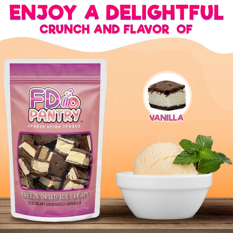 Freeze Dried Ice Cream Sandwich Bites - 2 Pack -