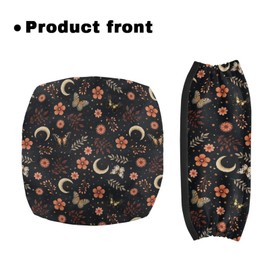 SUITOSELFY Moon Butterfly Floral Print Rollator Walker Accessories Seat and Backrest Covers - Soft, Breathable Walker Seat Covers for Ladies