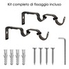 GIRASOLE HOME® 2 x Adjustable Double Curtain Pole Bracket, Heavy