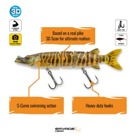 Hard Bait 3D Hard Pike 3'-6' 4 2/5 oz - Striped Pike