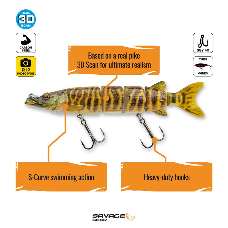 Hard Bait 3D Hard Pike 3'-6' 4 2/5 oz -