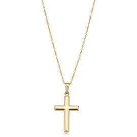 KoolJewelry 14k Yellow Gold Filled Cross Pendant on Cable Chain Necklace (18 inch)