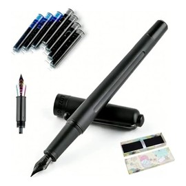 Pluma Fuente, Pluma Estilográfica de Punta Fina, Estilo Clásico de Lujo, 0.5mm Medium Point Tinta Líquida Negra Fuente De Punto Plumas de fuente de Fi