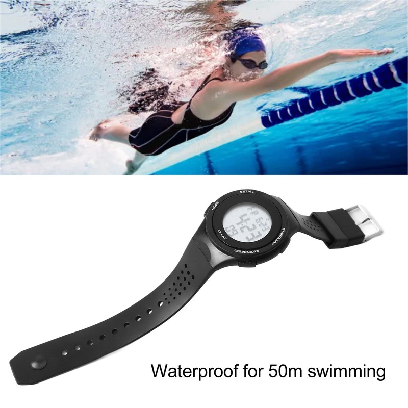 LED Digital Watch Waterproof Clear Display Breathable Strap Electronic Watch