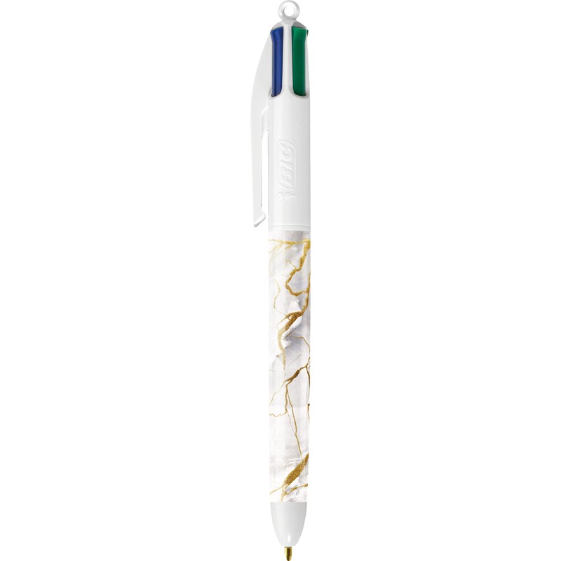 Bic 4 Colours Turquoise Marble Barrel Retractable 4 in 1