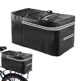 Bicycle Pannier Rack Bag, Bicycle Rear Bag with Reflective Strips and Waterproof Zip, for Bicycle Transport Items, 15 L