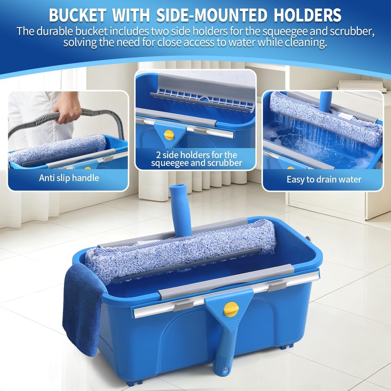 Creatyi 11PCS Window Cleaning Kit Washing Tool, Bucket 3 Gallon,