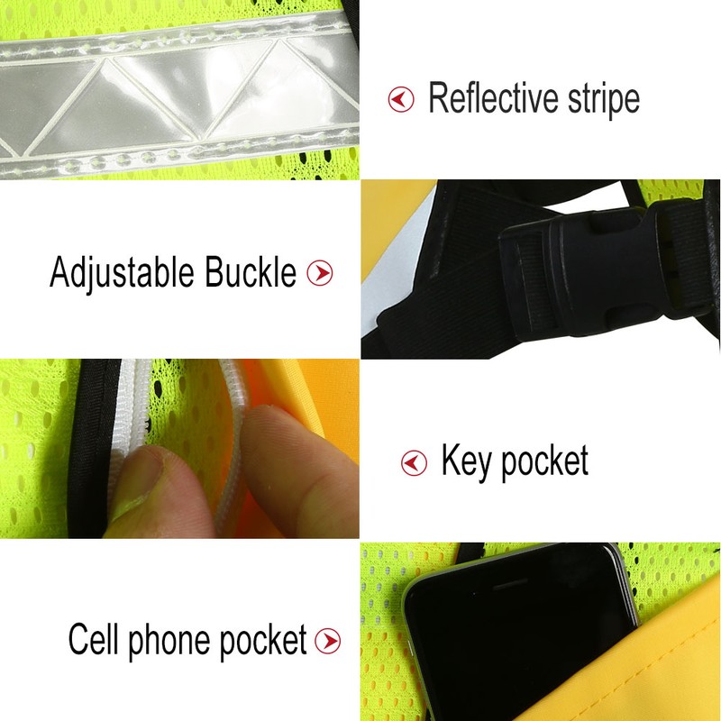 Multi function Night Sporting Reflective Cycling Running Vest Hiking Jacket
