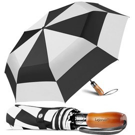 Lejorain 54 inch Golf Umbrella Collapsible - Large Portable Travel Umbrella Compact Auto Open Close Heavy Duty Windproof Vented Umbrella