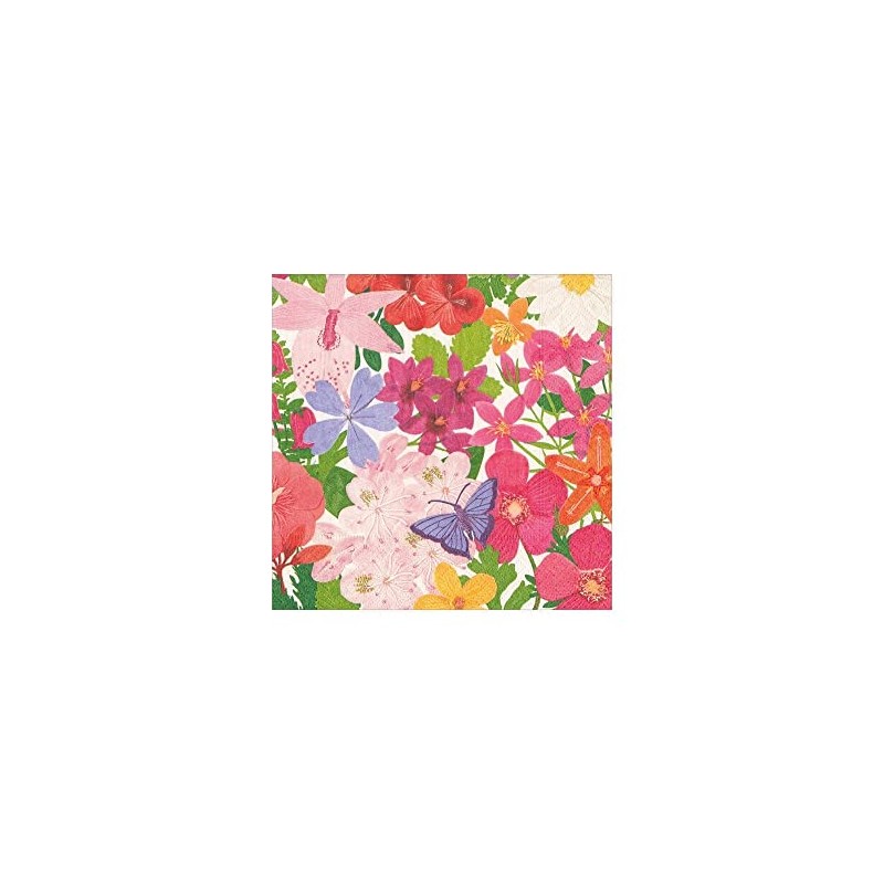Caspari Halsted Floral Paper Cocktail Napkins, 20 Per Package