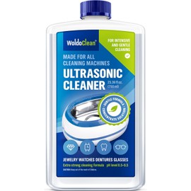WoldoClean Professional Ultrasonic Jewelry Cleaner Solution 25.4 Fl Oz - Concentrate for Sonic Machines, Glasses, Silver & Gold (Makes 7 Gallons)