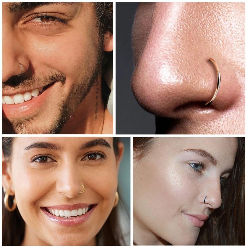 EHDWXVZM 8 Pieces Nose Piercing Ring Lip Piercing Ring D